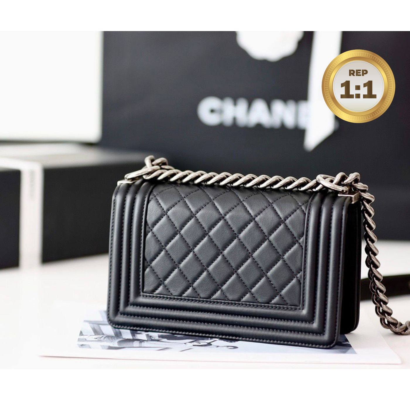 [REP 1:1] Chanel Mini Classic Flapbag Black For Women 20cm/7.9 in